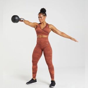 NWOT Gymshark Adapt Camo Seamless Leggings - Burnt Orange, Size XXL